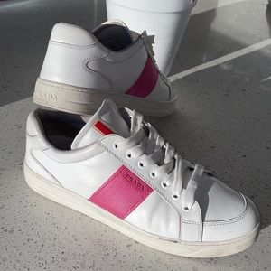 PRADA white pink sneakers women